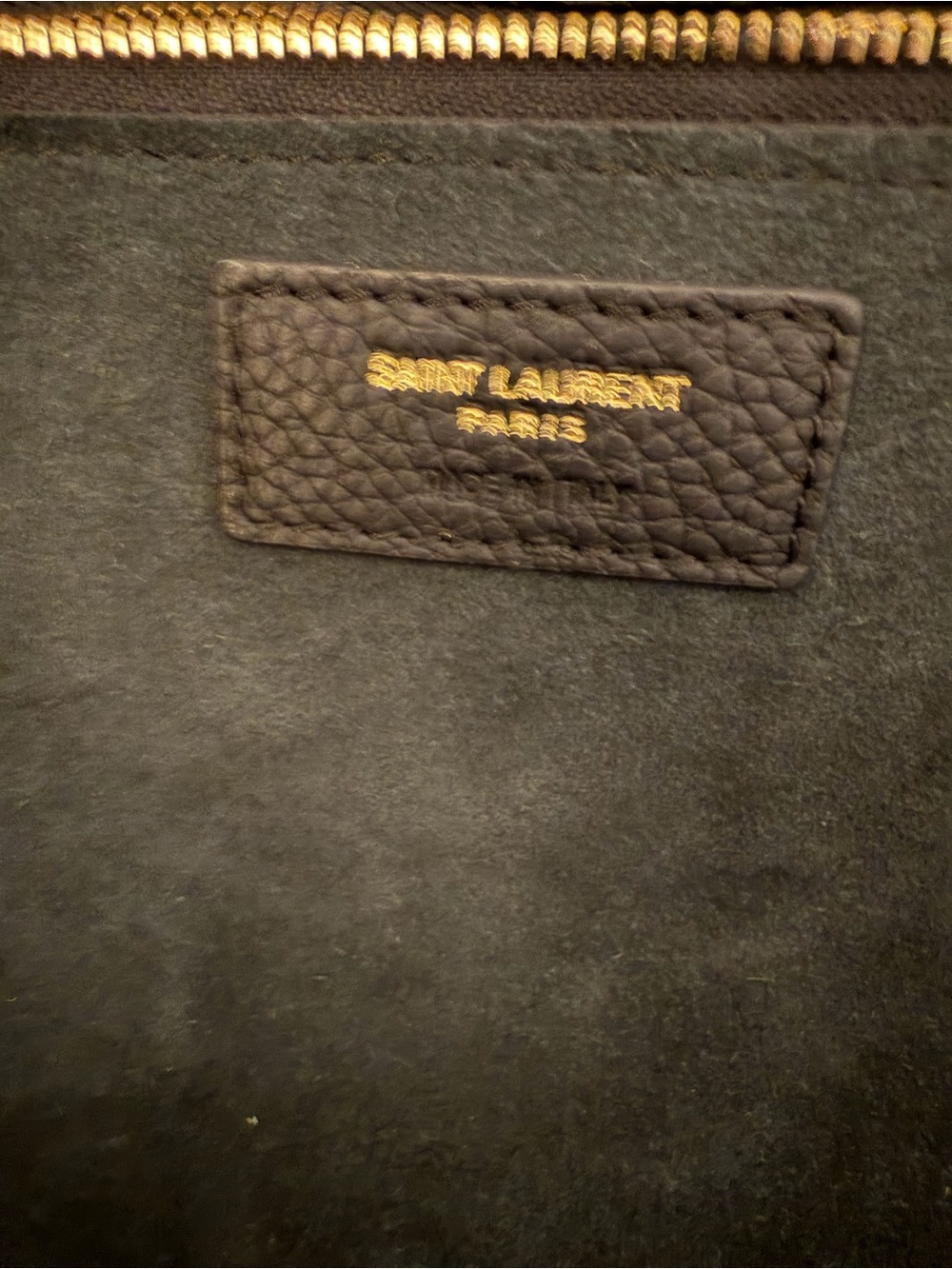 Saint Laurent Black Leather Tote with Gold YSL Pendant - Picture 2 of 4